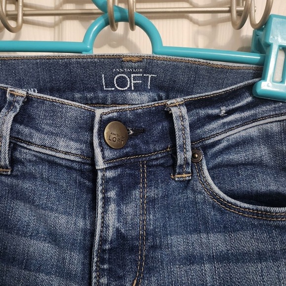 Ann Taylor LOFT Modern Crop Jeans Womens Size 2 Medium Wash Blue Denim Pants G22 - Picture 5 of 7